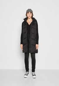 Vero Moda Short Waistcoat And Wide Leg Boxer Detail Trouser Set In Dark Grey Melange