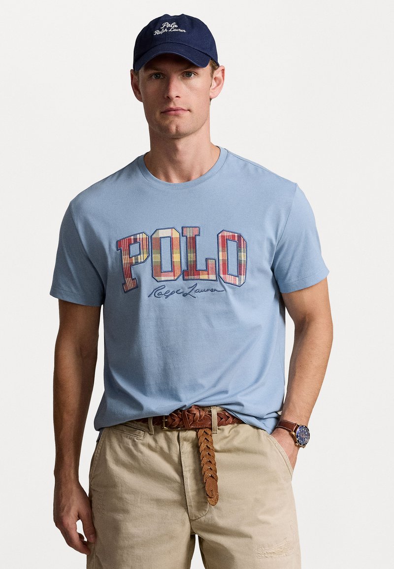 Polo Ralph Lauren CLASSIC FIT PLAID LOGO JERSEY T-SHIRT - Print T-shirt - vessel blue