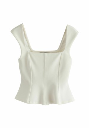 Next, SLEEVELESS SQUARE NECK PEPLUM TOP - Blouse - ecru