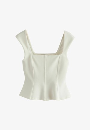 Next, SLEEVELESS SQUARE NECK PEPLUM TOP - Blouse - ecru