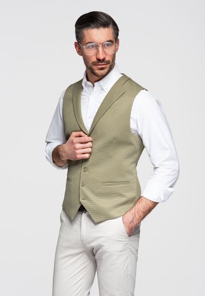 Ombre, WITH LAPELS - Vest - olive