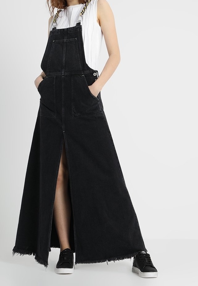 white christmas dresses Denim Tiered Maxi Dress main image 0