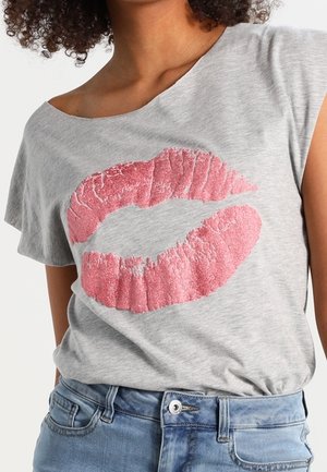 Printtipaita - mottled light grey