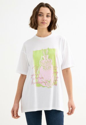INSIDE MANGA CORTA RABBIT - Camiseta estampada - blanco