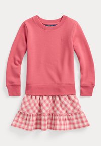 Polo Ralph Lauren GINGHAM FLEECE SWEATSHIRT DRESS - Denní šaty - adirondack berry