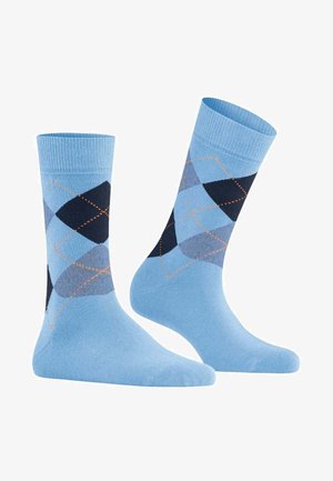 Burlington KURZST RAUTENMUSTER LOGOEMBLEM - Chaussettes - hellgrau dunkelgrau marine