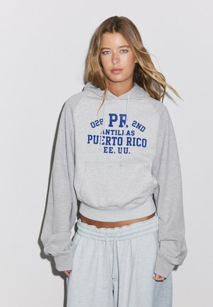 Stradivarius, CONTRAST PRINT SWEATSHIRT - Sweat à capuche - light grey