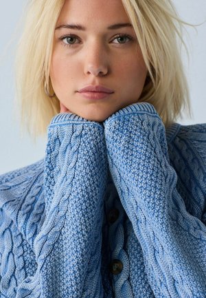 Next, Cardigan - blue acid wash