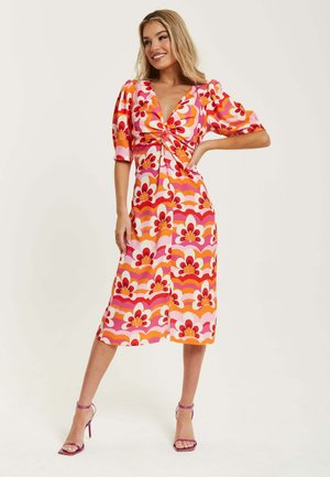 FLORAL KNOT FRONT MIDI IN - Day dress - multi coloured
