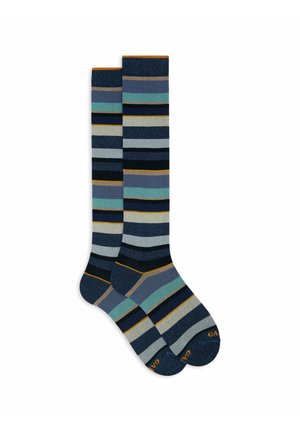 LONG WITH STRIPES - Calzettoni - jeans panna