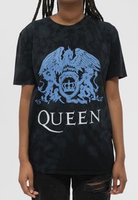 Paradiso Clothing QUEEN CLASSIC CREST LOGO DIP DYE - Print T-shirt - black