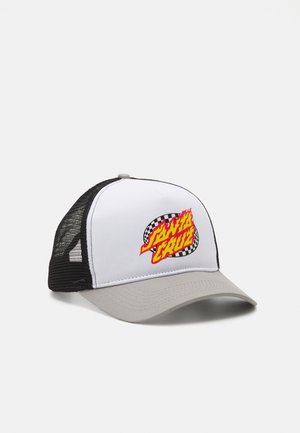 Santa Cruz OVAL CHECK FLAME UNISEX - Gorra - white/stone grey