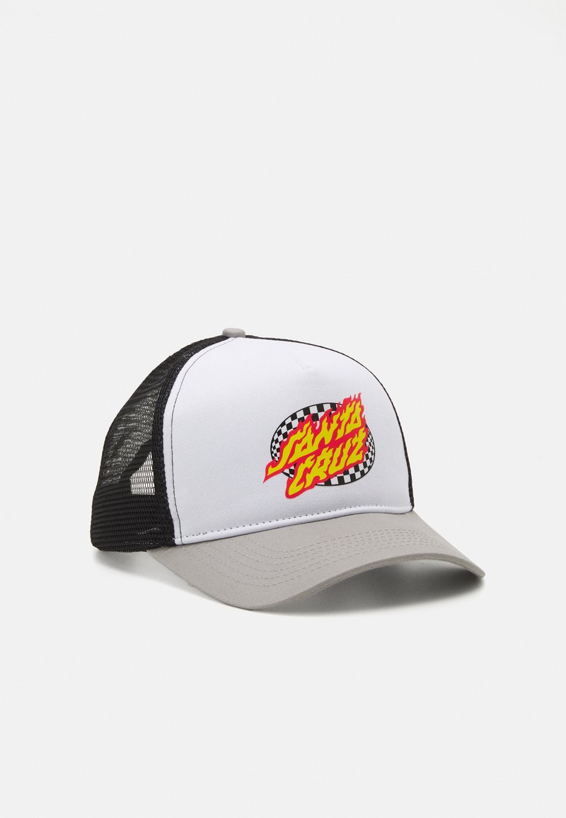Santa Cruz OVAL CHECK FLAME UNISEX - Gorra - white/stone grey
