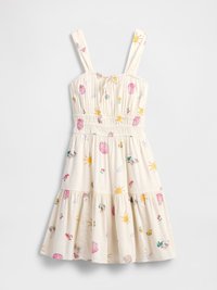 TIE FRONT SMOCKED MINI - Päevakleit - ditsy shell