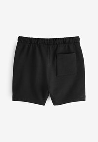 Svarta shorts i mjukt material med ett stretchigt midjeband och en bakficka, med en ren finish och utan dekorationer.