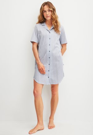 STRIPED DREAMS KURZARM MIT KNÖPFEN - Nachthemd - aura blue