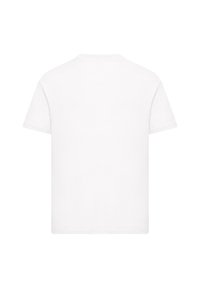 Weißes T-Shirt mit kurzen Ärmeln aus weicher Baumwolle, mit Rundhalsausschnitt und glatter Textur, ohne sichtbare Muster oder Grafiken.
