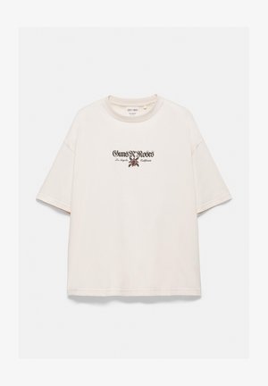 PULL&BEAR, RELAXED FIT GUNS N' ROSES APPETITE FOR DESTRUCTION - T-SHIRT - T-shirt imprimé - white