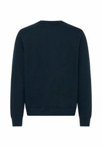 Marineblaue Sweatshirt mit Rundhalsausschnitt, gerippten Bündchen und Saum. Glatte Textur ohne Muster oder zusätzliche Hardwaredetails.