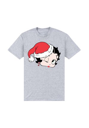 BETTY BOOP CHRISTMAS SANTA HAT WINK - Camiseta estampada - light heather