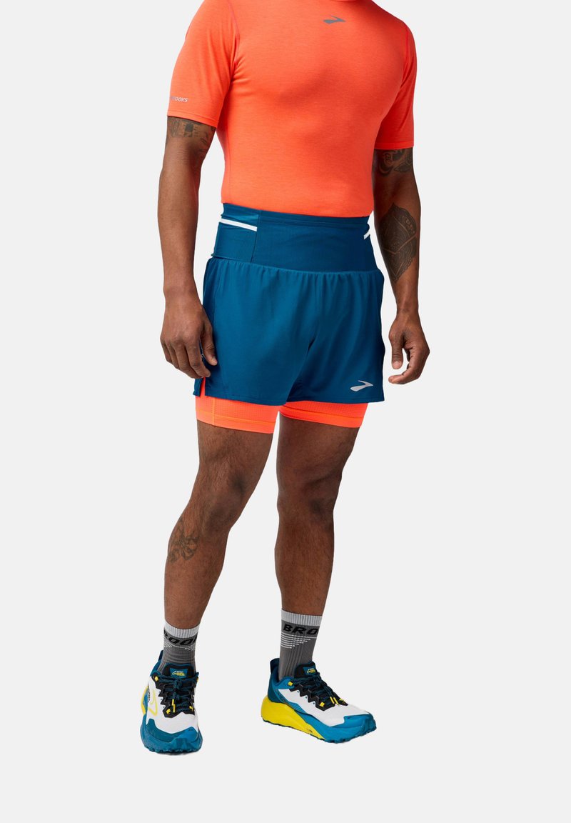 Brooks HIGH POINT 2.0 - Shorts 2 en 1 - deep sea flame