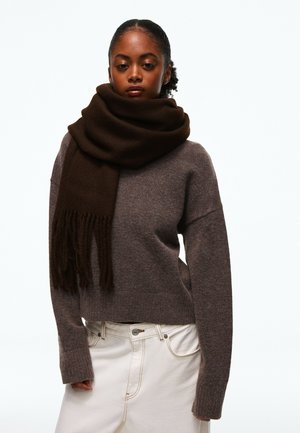 Bershka, LIGHTWEIGHT WITH FRINGING - SCARF - Écharpe - dark brown