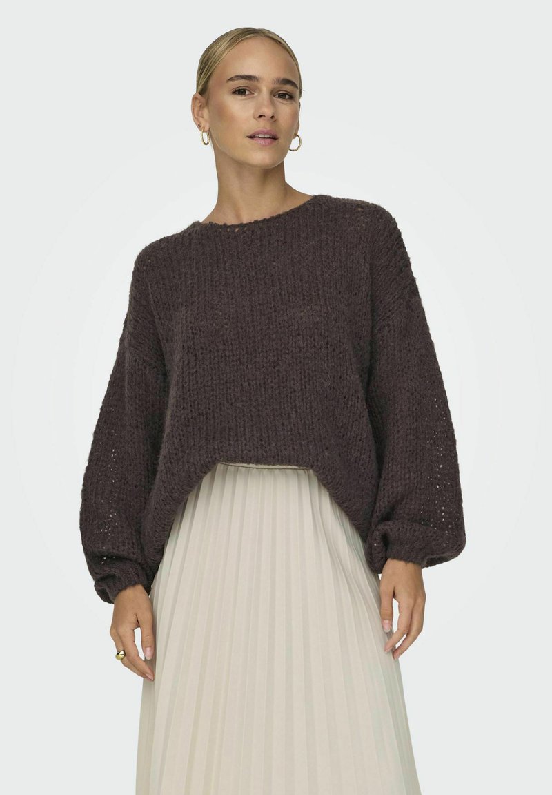 ONLY dam stickad tröja ONLNORDIC - Seal Brown main image 1
