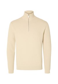 DANE STRUCTURE HALF ZIP - Svetrík - oatmeal