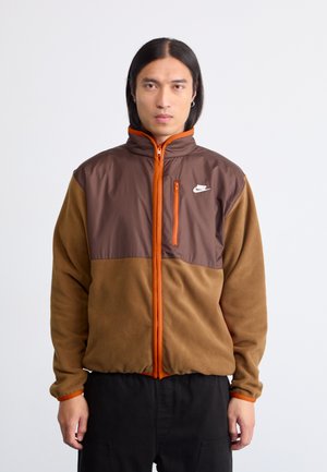 CLUB WINTERIZED - Flísová bunda - mosswood brown/baroque brown/white