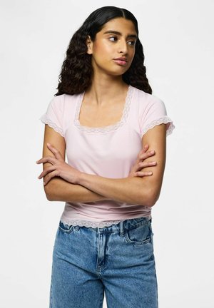 Pieces SHORT SLEEVED TOP PCFIFFI - T-Shirt print - parfait pink