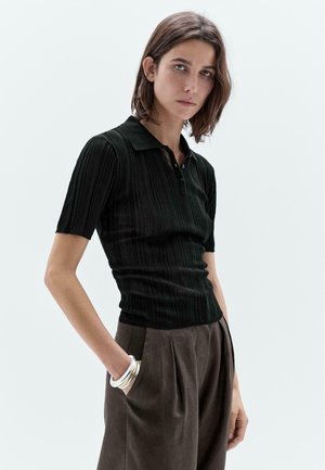 Massimo Dutti WITH DETAIL  - Polo shirt - black
