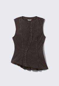 SLEEVELESS ASYMMETRIC - Blusa - black washed