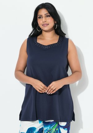 RHINESTONE NECKLINE TANK - Top - dark marine