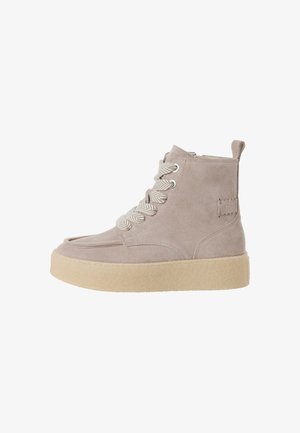 Tamaris, STIEFELETTE - Platform ankle boots - light taupe