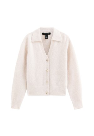 New Look, COLLARED V-NECK KNITTED CARDIGAN - Cardigan - cream