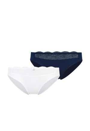 LASCANA SLIP PACK OF 2 - Briefs - marine  weiß