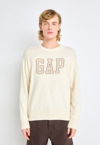 GAP LOGO INTARSIA CREW - Strickpullover - ivory frost