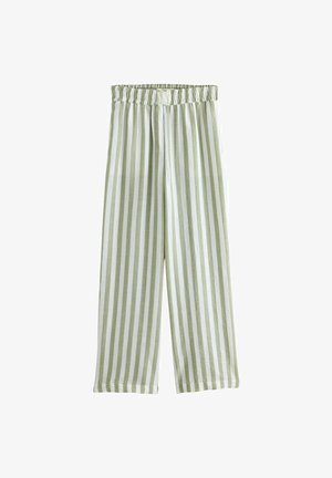 Next, Bukser - sage green white stripe