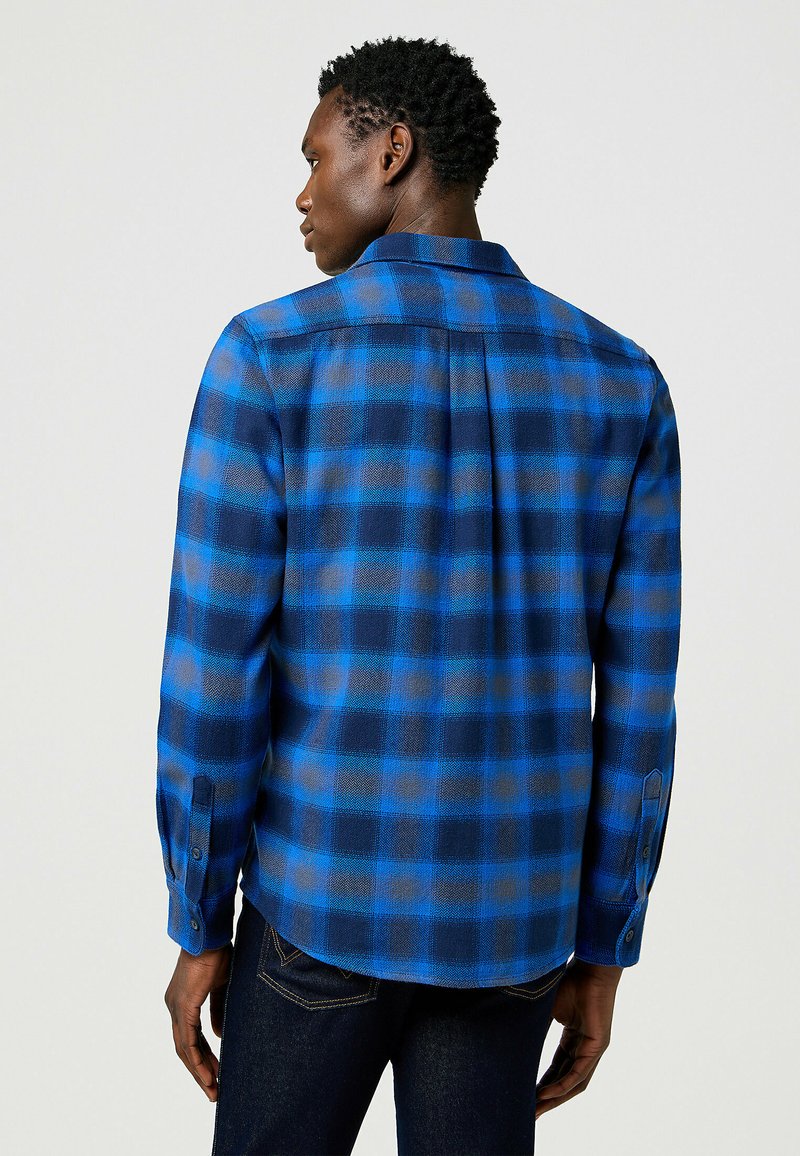 Chemise Homme Wrangler National Patriot - Bleu Plaid - Snap - Taille L - Occasion