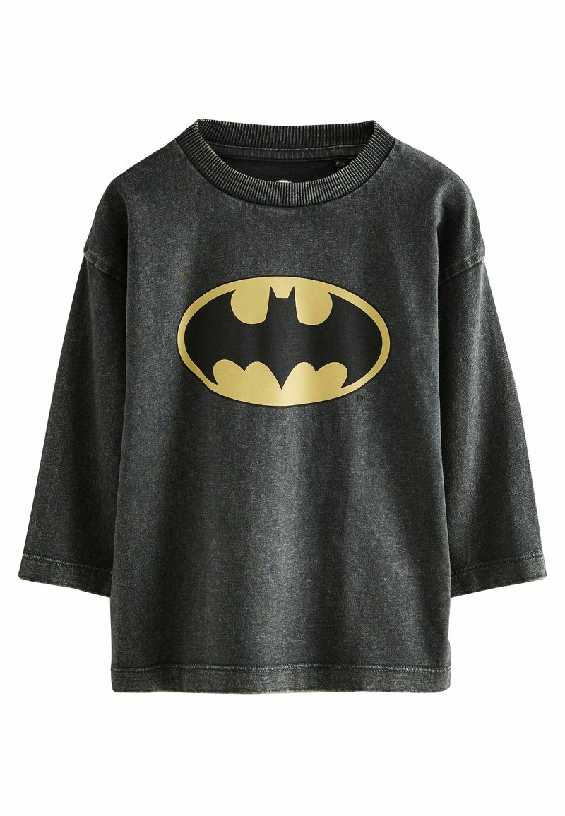 Next REGULAR FIT - BATMAN LONG SLEEVE - T-shirt print - black washed