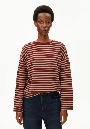 ARMEDANGELS, FRANKAA  STRIPE - Maglietta a manica lunga - velvet red-honey reed
