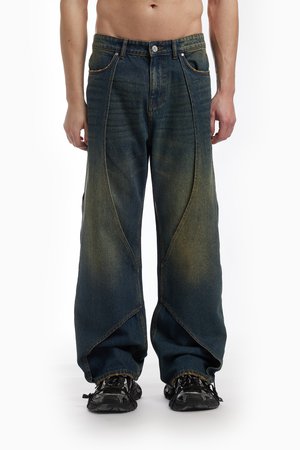 DOUBLE LAYER - Loose fit teksad - dark blue