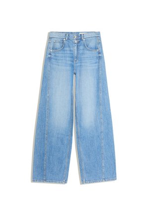 Bershka, DENIM HIGH WAIST BARREL - Wide Leg - light blue