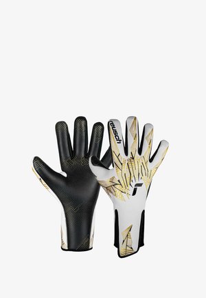Reusch CONTACT GLUEPRINT STRAPLESS - Torwarthandschuh - white/gold/black