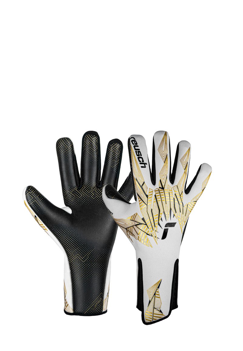 Reusch CONTACT GLUEPRINT STRAPLESS - Keepershandschoenen - white/gold/black