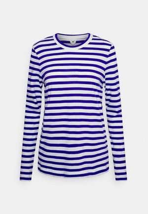 Long sleeved top - white/blue