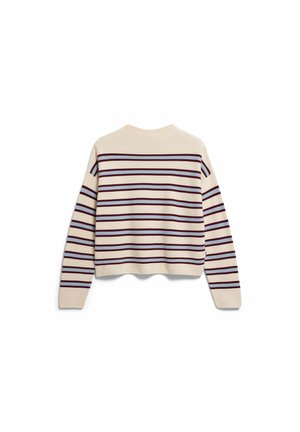 ARMEDANGELS, MERINAA STRIPED - Jumper - oatmilk-velvet red-soft blue