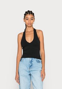 Hollister Co. BARE UNDER BUST SEAM HALTER  - Top - casual black