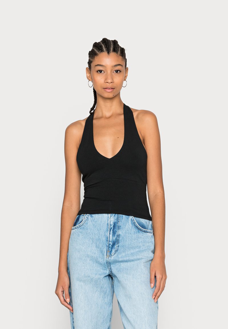 Hollister Co. BARE UNDER BUST SEAM HALTER  - Top - casual black