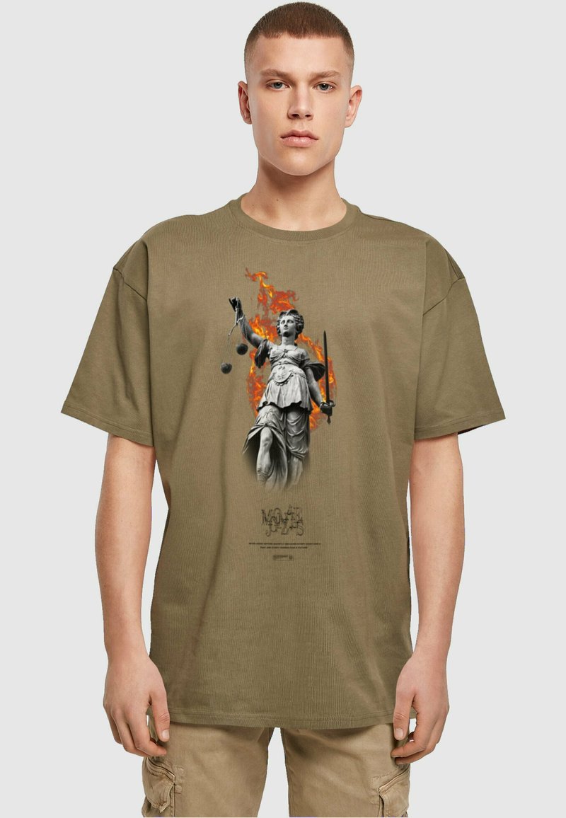 MJ Gonzales JUSTITIA  HEAVY  - T-shirts print - olive